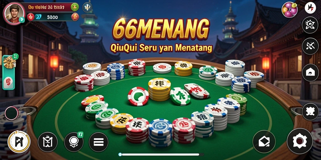 Gameplay seru 66MENANG yang menampilkan aksi QiuQiu.