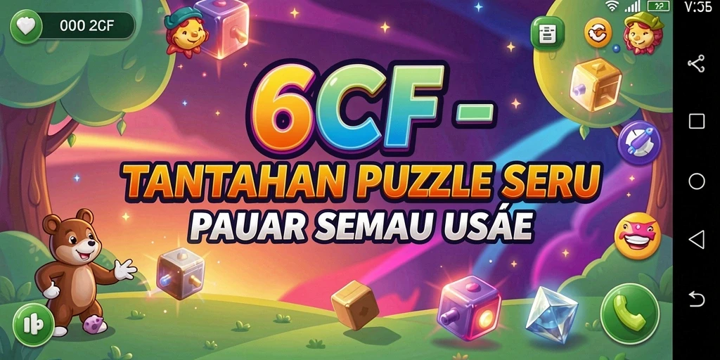 Tampilan gameplay puzzle yang menantang dan menarik di 6CF.