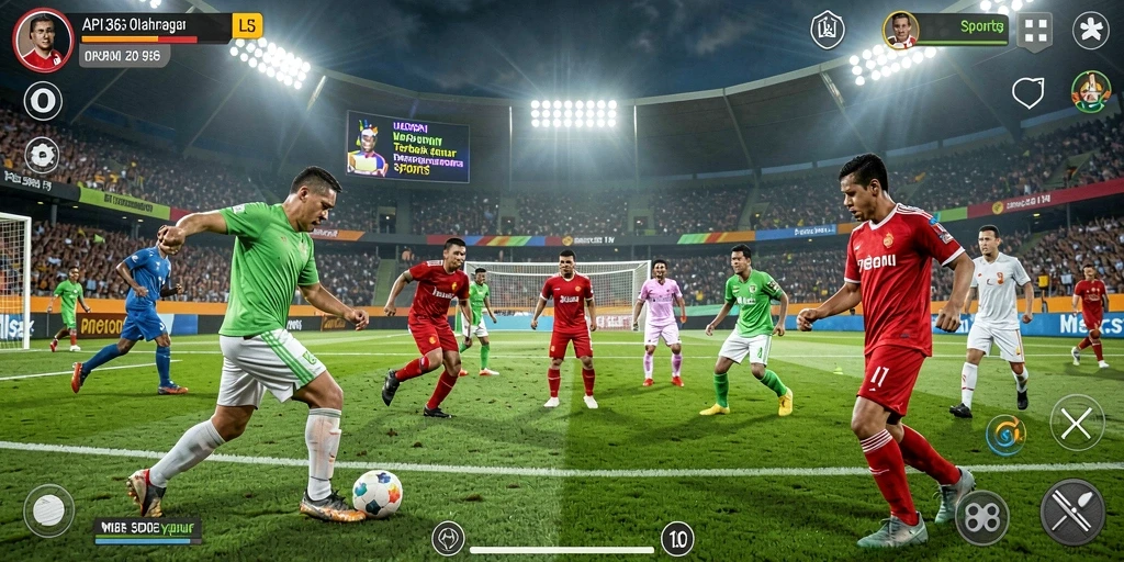 Tangkapan layar API36 menampilkan aksi seru dalam permainan olahraga.