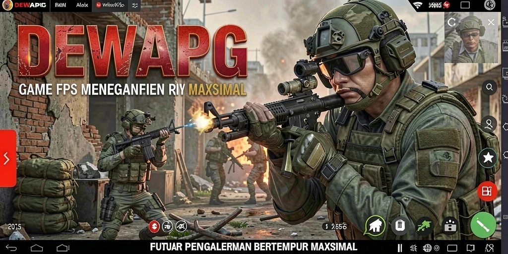 Screenshot DEWAPG menampilkan aksi tembak-menembak yang mendebarkan dalam permainan.