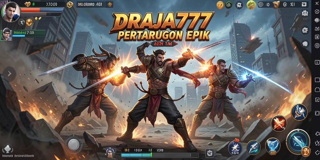 Gameplay DRAJA777 yang penuh aksi dalam pertarungan sengit.