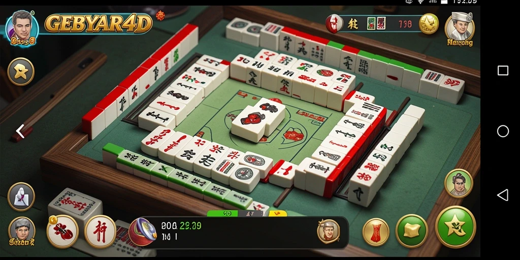 Tampilan permainan Mahjong yang mengasyikkan dalam GEBYAR4D.