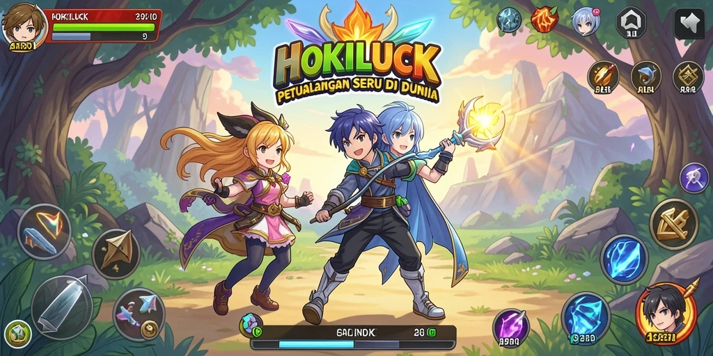 Tampilan gameplay HOKILUCK yang menakjubkan di dunia anime.