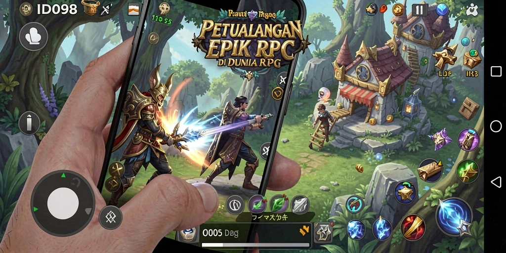 Gameplay ID098 menampilkan petualangan seru di dunia RPG yang kaya.