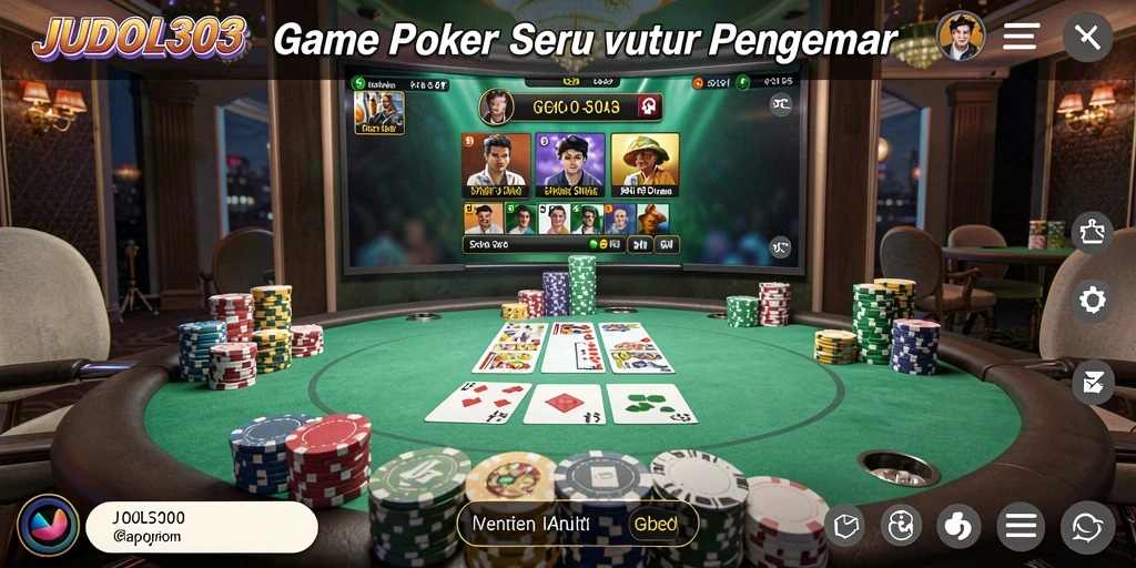 Screenshot gameplay JUDOL303 yang menampilkan suasana Poker yang seru.
