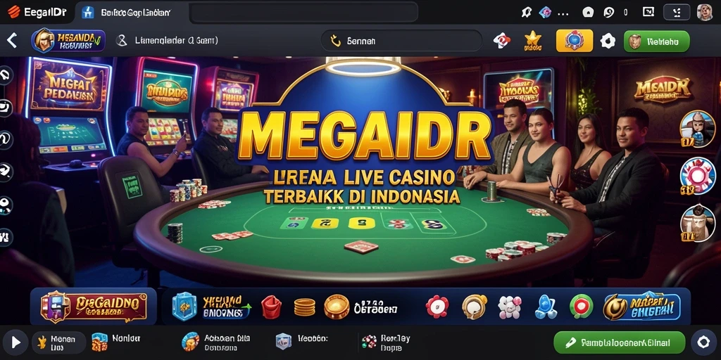 Tampilan gameplay MEGAIDR yang memukau dalam permainan Live Casino.