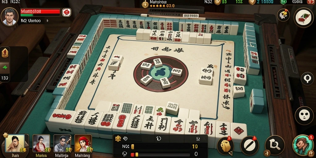 Tampilan gameplay N32 yang menarik dan seru di saat bermain Mahjong.
