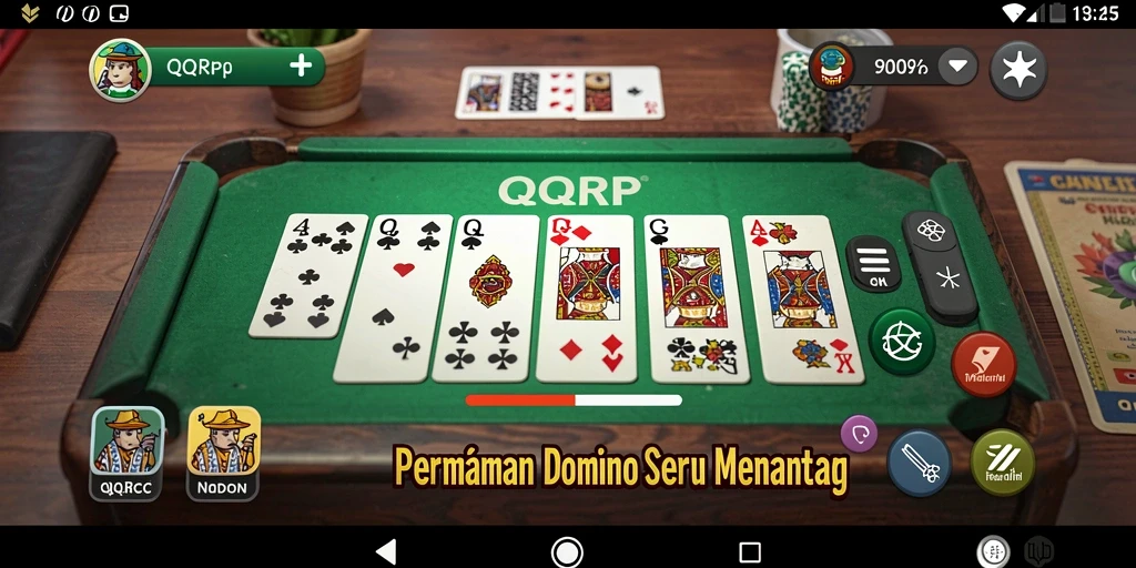 Screenshot QQRP menampilkan aksi seru dalam permainan Domino.