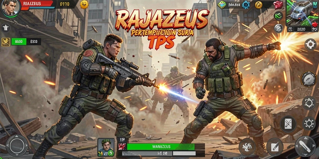 Tampilan gameplay <strong>RAJAZEUS</strong> yang mendebarkan saat pertempuran berlangsung.