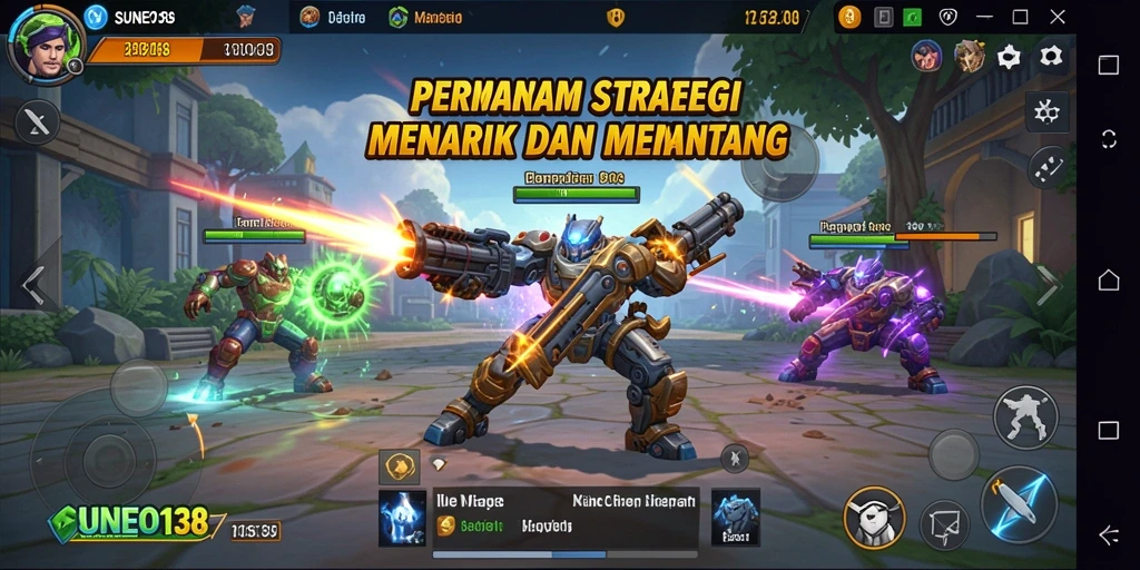 Tampilan screenshot SUNEO138 menampilkan taktik pertempuran yang mendebarkan.