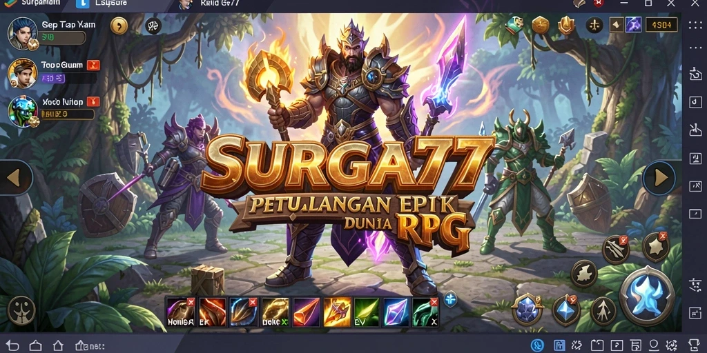 Screenshot utama SURGA77 menampilkan aksi seru dalam dunia RPG.