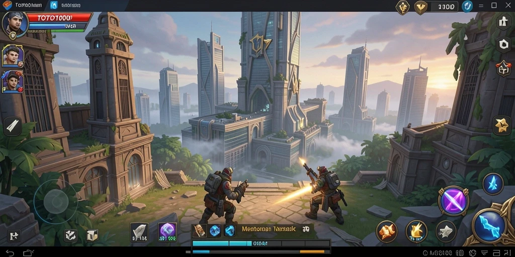 Screenshot gameplay TOTO1000 menampilkan pertahanan strategis yang mendebarkan.