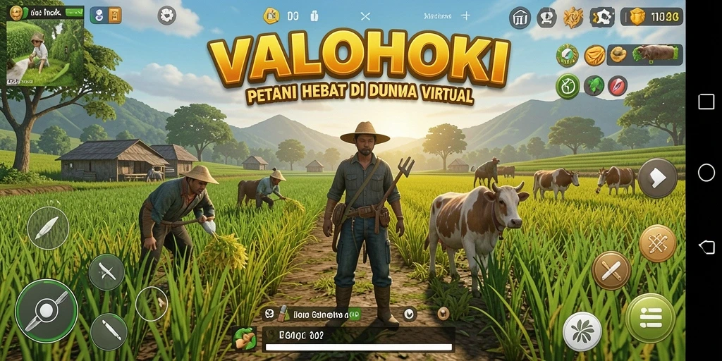 Tampilan menarik dari gameplay pertanian VALOHOKI yang mendebarkan.