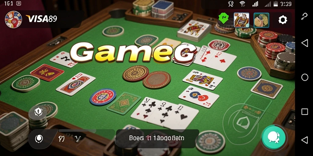 Tampilan screenshot dari gameplay Gaple dalam aplikasi VISA89.