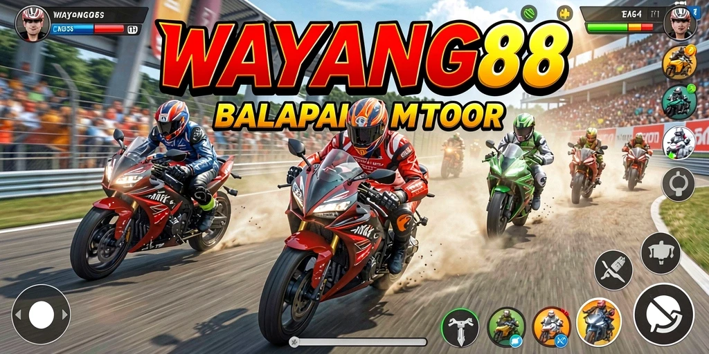 Gameplay seru dalam balapan motor di WAYANG88.