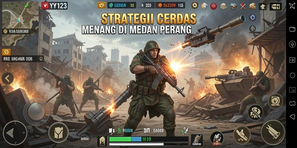 Tampilan gameplay yang epik dan strategi mendalam di YY123.